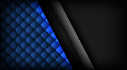 Poster - Abstract blue light on black design modern luxury futuristic technology background vector illustration . Contrast dark grey geometric stripes tech banner design