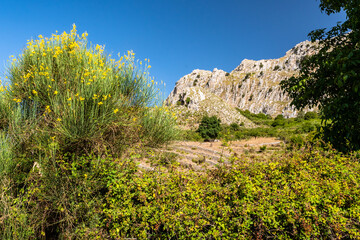 View of Rocca del Crasto near Alcara Li Fusi town in the Nebrodi Park, Sicily