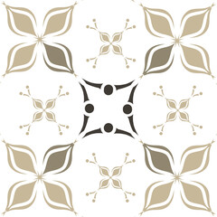 Poster - Silk scarf with apple blossom. Abstract seamless vector pattern with hand drawn floral elements. 