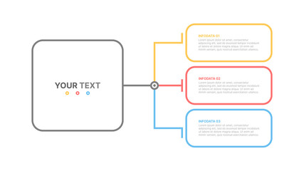 Thin line flat infographic elements for diagram, chart, flowchart or presentation. Business concept with 3 options, steps or process. Vector illustration. 