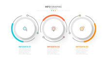 Timeline Infographic Design Template. Business Concept With 3 Options, Steps Or Processes, Circle. Vector Illustration.