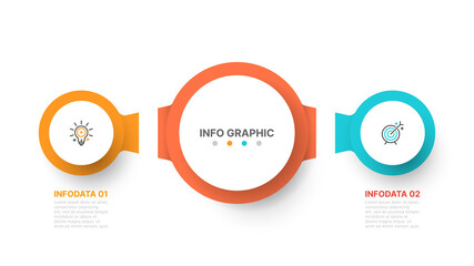 presentation infographic template. business concept with 2 options, marketing icons. vector illustra