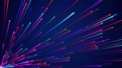 Wall Mural - futuristic fast moving colorful particle light ray, digital dynamic hyperspace technology motion bac