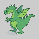 Fototapeta Dinusie - Funny dragon character design. Fantasy vector illustration. Cartoon kid graphic. 