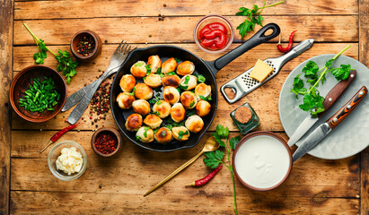 Wall Mural - Delicious fried dumplings