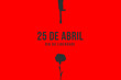25 of April the Portugal freedom day illustration with clove and gun. Revolution of the Carnations background poster, banner or card