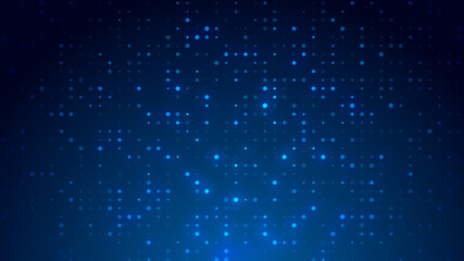 Dot  white blue pattern screen led light gradient texture background. Abstract  technology big data digital background. 3d rendering.