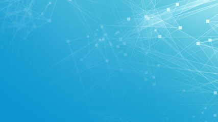 abstract blue white polygon tech network with connect technology background. abstract dots and lines