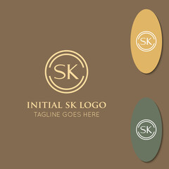 Wall Mural - illustration vector graphic initial sk letter logo or icon best for branding