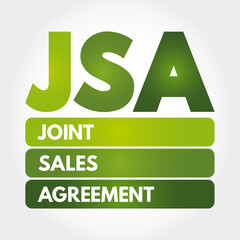 Poster - jsa - joint sales agreement acronym, business concept background