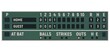 Scoreboard of baseball sport game vector template. Score board of championship tournament match, stadium equipment with inning frames, home run, balls, strikes and outs, play time and countdown timers
