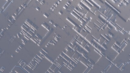 Poster - Texture of gray blue hi-tech metal with volumetric protrusions. The background. Desktop wallpaper. Suitable for smartphone decoration. futuristic design. 3d graphic illustration.
