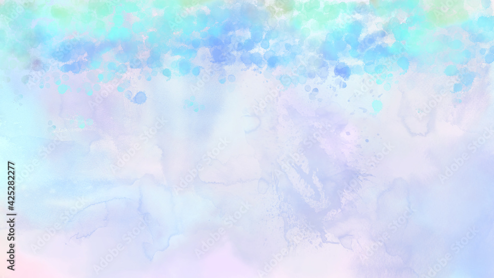 水彩タッチのブルー系の爽やかな背景イラスト Abstract Poster Abstra まどか 佐原