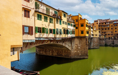 Poster - The Ponte Vecchio Bridge over the Arno River in Florence Italy