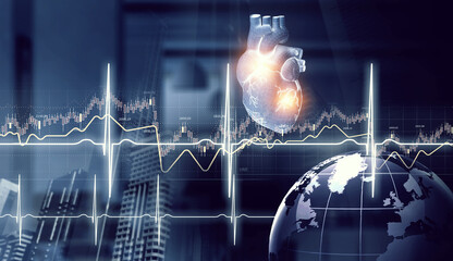 Wall Mural - moderm medicine. cardiology . mixed media