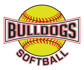 Wall Mural - bulldogs softball graphic is a sports design which includes a softball and text and is perfect for y
