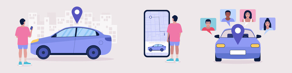 Wall Mural - Car sharing concept