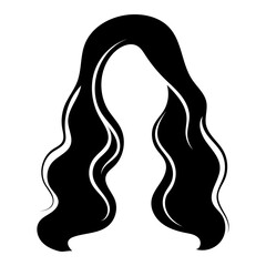 Wall Mural - Woman long hair icon for beauty salon. Vector illustration.