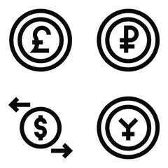 Wall Mural - 
Pack of Economy Linear Icons 

