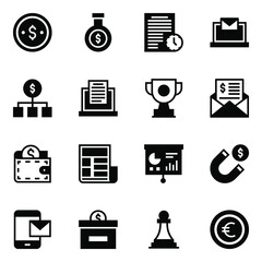 Canvas Print - 
Pack of Business Reports Linear Icons 

