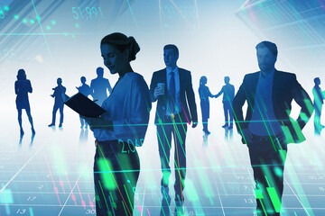 Poster - Traders have a meeting to discuss the stock market behavior