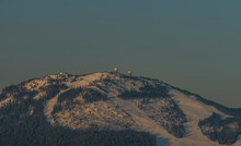 Velky Javor Hill In Winter Sunrise Morning In Germany