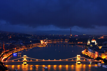 Wall Mural - Night cityscape of Budapest, Hungary, Europe