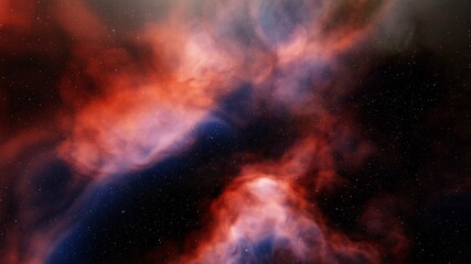 nebula gas cloud in deep outer space 3d render