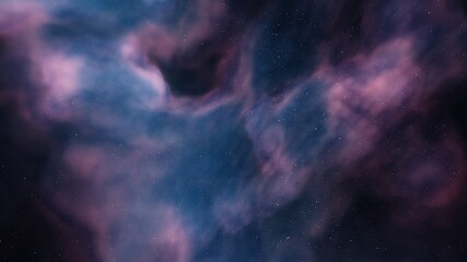 nebula gas cloud in deep outer space 3d render