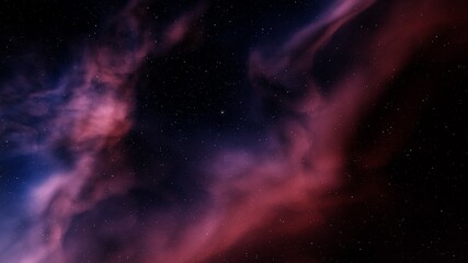 nebula gas cloud in deep outer space 3d render