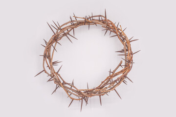 Crown of thorns Jesus Christ isolated on white