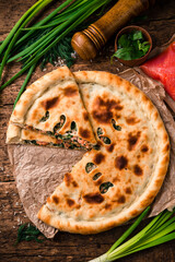 Wall Mural - Homemade traditional tasty Ossetian pie