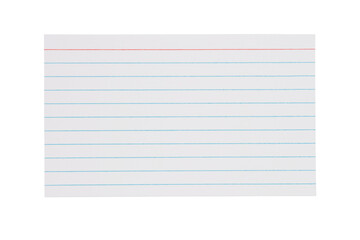 retro white paper index card isolated on white