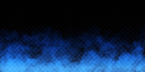 vector realistic isolated blue smoke effect for decoration and covering on the transparent backgroun