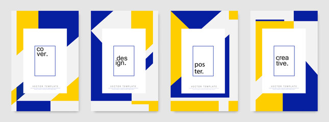 Poster - Set of modern design template. Abstract colorful geometric shape for banners, posters, cover, business promotion, event and page layout design other.