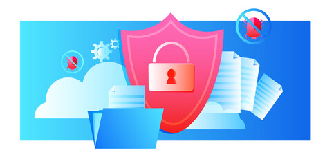 Poster - database protection shield big data cloud privacy security concept horizontal