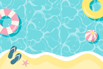 summer vector background with beach illustrations for banners, cards, flyers, social media wallpaper