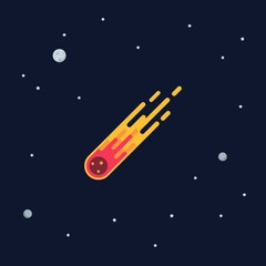 Wall Mural - meteorite on space background