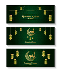 Wall Mural - ramadan kareem banner set template