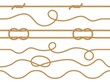 © YummyBuum - Seamless marine rope. Nautical knot pattern, straight cord marine twine realistic jute or hemp ropes ornament wallpaper, curve and straight lasso decorative borders vector 3d vintage set