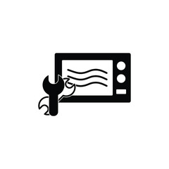 Poster - microwave icon vector settings and fixing sign