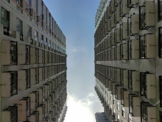 view of two apartment towers at Bandung, West Java, Indonesia