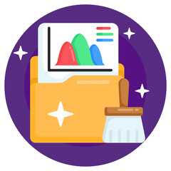 Sticker - 
Download this premium flat icon of data cleaning 

