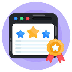 Wall Mural - 
Badge over website, flat round icon of web quality

