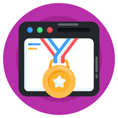 Wall Mural - 
An awarded website flat round icon 

