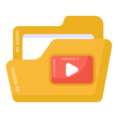 Sticker - 
Hold on this amazing flat icon of video folder 

