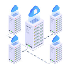 Wall Mural - 
Have a look at this amazing isometric icon of cloud networking 

