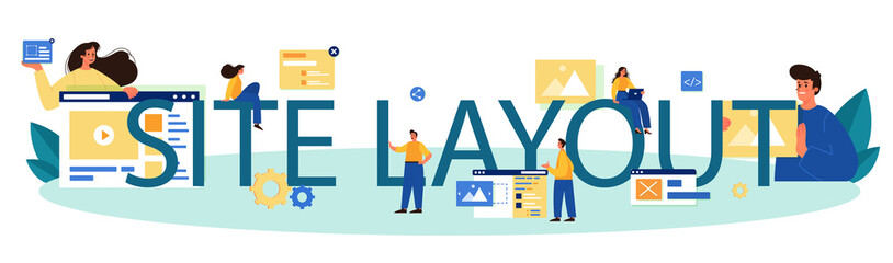 Poster - Web site layout typographic header. Web development, mobile app