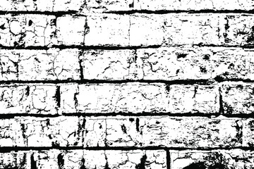 Fototapete - Texture of the exterior brick wall with stripped paint. Abstract rough city background of brick bricks. Vector illustration. Overlay template.
