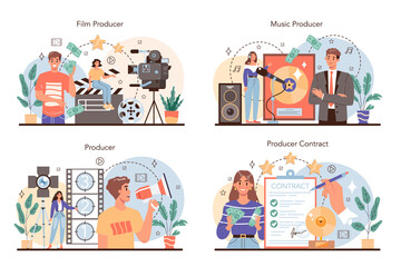 Sticker - Producer concept set. Film and music production, entertainment